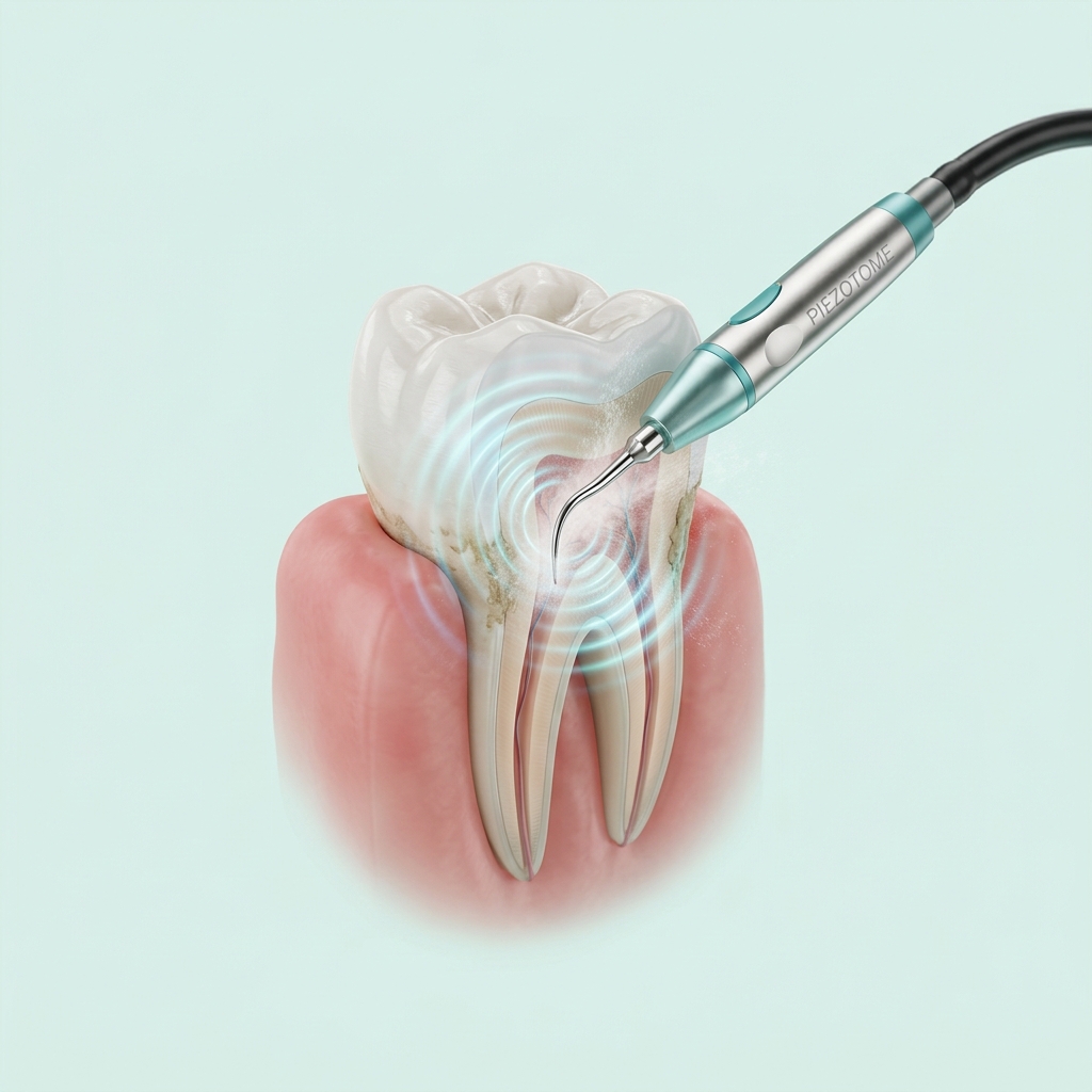 Mô phỏng nhổ răng khôn sóng siêu âm Piezotome 3D